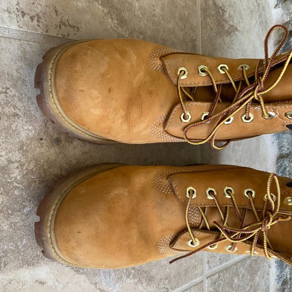 TIMBERLAND 6 Inch Waterproof Wheat Nubuck Boots 8M